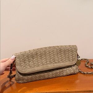 Woven Tan Crossbody Bag